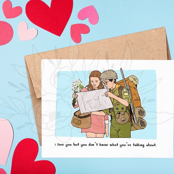 I Love You Card, Funny Moonrise Kingdom Card, Pop Culture Valentine, Greeting Card, Love, Valentine, Pop Culture, Explore, Moonrise Kingdom