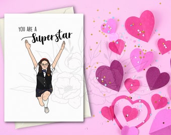 Funny Superstar Greeting Card: SNL Inspired Friendship Card, Get Well, Graduation