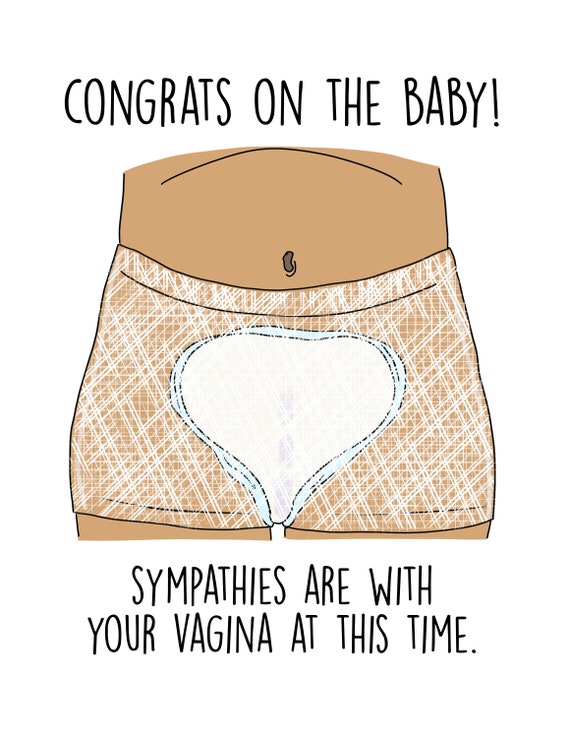 New Baby Card, Congratulations, Pregnancy Card, Pregnancy Undies Medium,  Funny Card, Greeting Card, Baby Shower, New Baby, 