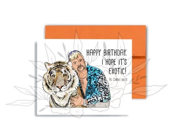 Personalised Tiger King Joe Exotic Birthday Card A5 260gsm Gloss Finish V5 