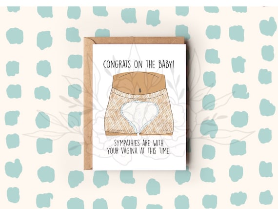 New Baby Card, Congratulations, Pregnancy Card, Pregnancy Undies Medium,  Funny Card, Greeting Card, Baby Shower, New Baby, 