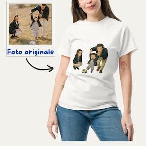 Camiseta personalizada con retrato de dibujos animados / Estilo inspirado en anime, Ghibli y Pixar / Arte único de tu foto impresa en una camiseta