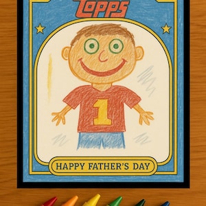 Vaderdag Topps Dad Stats Sports Card – 5 x 7 afdrukbare instant digitale download