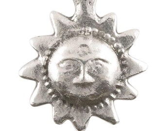 Casting Charm-16x20mm Sun-Antique Silver-Quantity 1