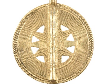 Casting Pendants-Brass Disc-58x55mm Sun Pattern-Quantity 1