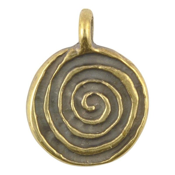 Casting Charm-16x21mm Spiral-Antique Bronze-Quantity 1