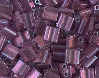 TL1898 10 Grams Miyuki Tila Beads 5x5x1.9mm-Light Purple Opaque AB