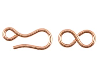 Clasp-Hook & Eye Clasp-Copper-Quantity 4
