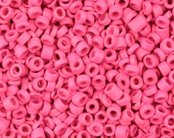 Ceramic Beads-3mm Tube-Fuchsia Rose-5 Grams