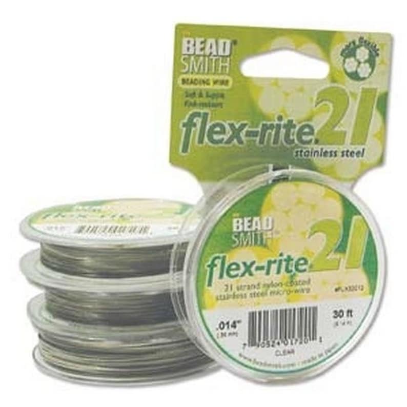 Supplies-beading Wire-fine-flex Rite-.014 Clear-21 Strand-30 Foot Spool ...