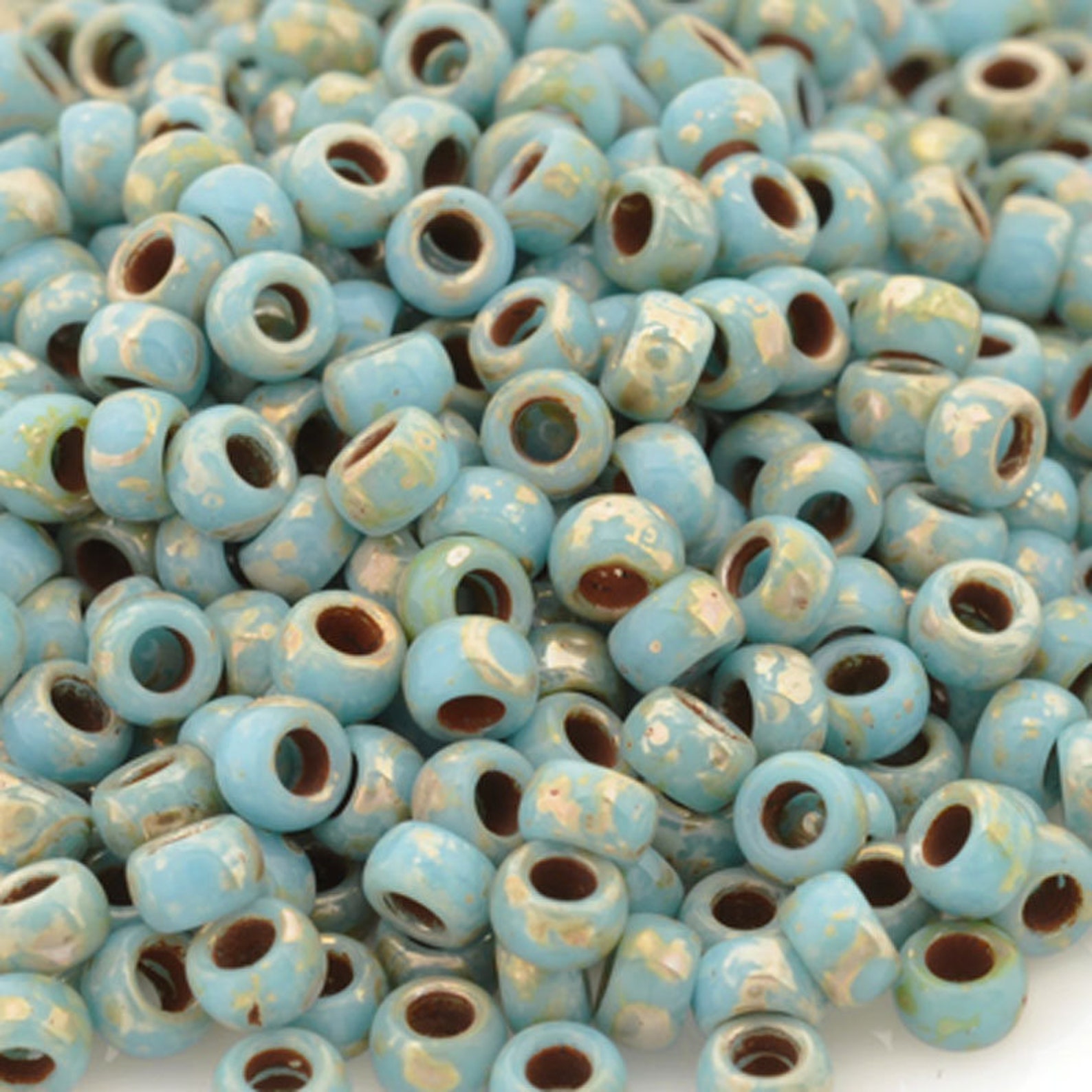 Seed Beads-8/0 Matubo-18 Turquoise Blue Picasso-czech-7 Grams - Etsy