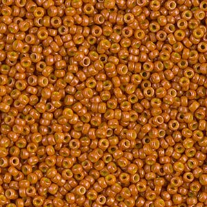 Seed Beads-15/0 Round-1479 Dyed Opaque Pumpkin-Miyuki-7 Grams