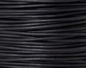 Leather Cord-1.5mm Round-Soft-Natural Black-50 Meters