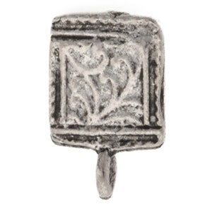 Pewter Findings-8x12mm Leaf Frieze Earring Top-Antique Silver-Quantity 2 (1 Pair)