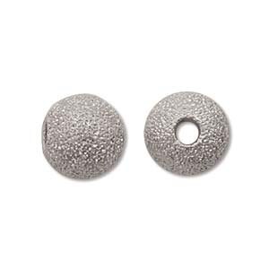 Stardust-6mm Round Beads-Silver-Quantity 12