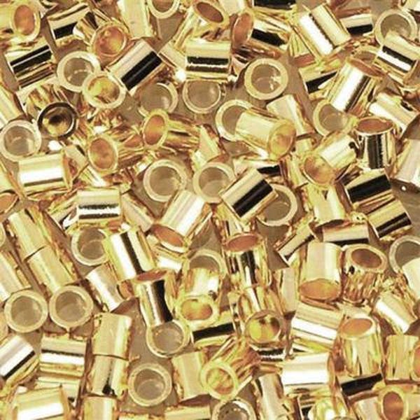 Beadsmith-Findings-2mm Crimp-Tube-Gold-Quantity 100