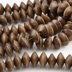 Wood Beads-16x8mm Ebony Saucer-16 Inch Strand-Quantity 1
