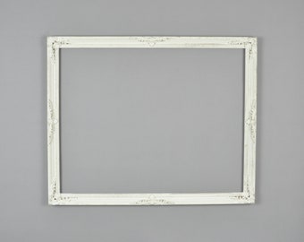 Vintage Art Frame-Large White Shabby Chic Ornate Victorian Style Wall Decor