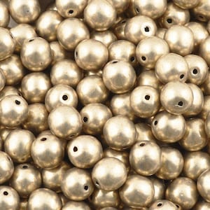 Glass-6mm Round-Color Trends-Sueded Gold Cloud Dream-Czech-Quantity 20