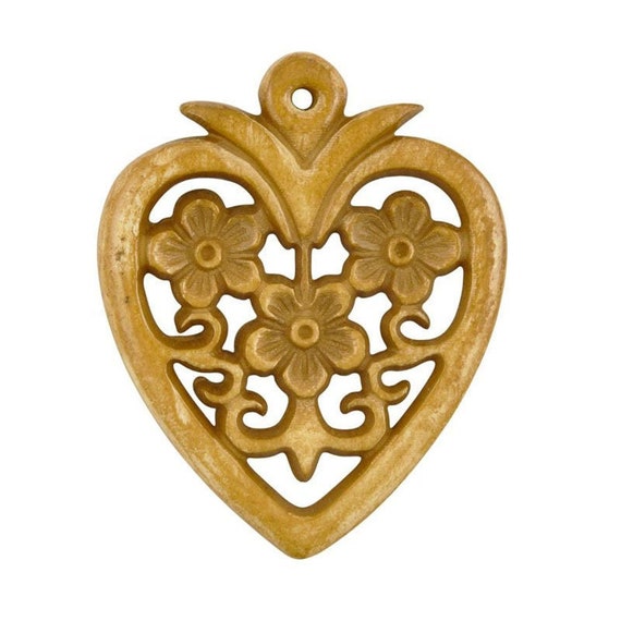 Brass Beads-13mm Flat Heart - Tamara Scott Designs