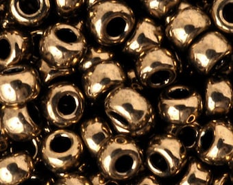 Seed Beads-8/0 Round-457 Metallic Dark Bronze-Miyuki-16 Grams