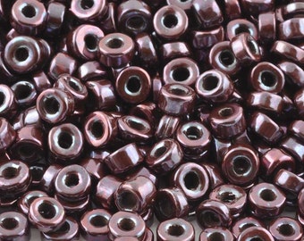 Ceramic-3mm Tube Beads-Purple Copper-Quantity 25
