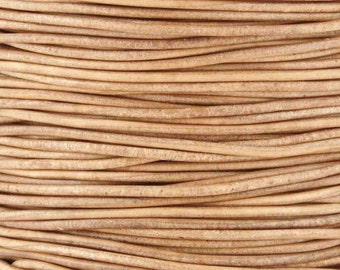Leather Cord-1.5mm Round-Soft-Natural-10 Meters