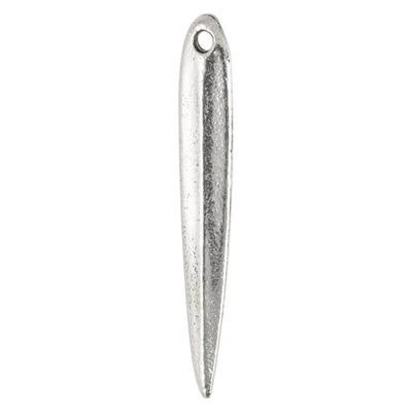 Pewter-5x40mm Large Willow Leaf Dagger-Antique Silver-Quantity 1