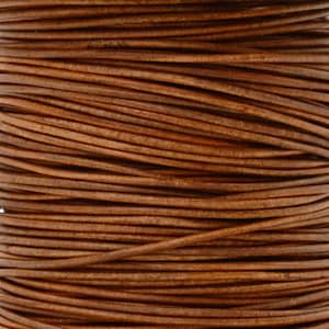 Leather Cord-Round-6mm Soft-Natural Light Brown-5 Meter Spool