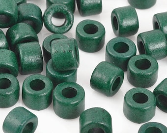 Ceramic Beads-4x6mm Tube-Verona Green-Quantity 50