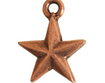 Nunn Design-Pewter-11x14mm Mini Star Charm-Antique Copper-Quantity 1