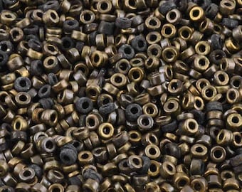 Ceramic Beads-3mm Tube-Antique Bronze-1 Gram