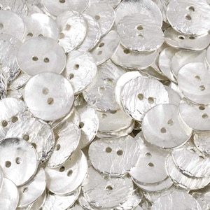 Button-16mm Cornflake Casting-Silver-Quantity 1