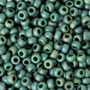 Seed Beads-11/0 Round-2031 Matte Metallic Sage Green Luster-Miyuki-16 Grams