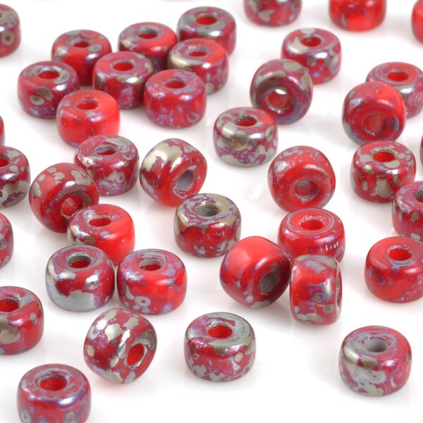 Seed Beads-2/0 Matubo-59 Red Rembrandt-Czech-6 Grams