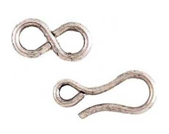 Nunn Design Clasp-Hook & Eye Clasp-Antique Silver-Quantity 1