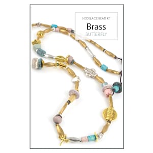 Bead Kits-Brass Butterfly-Single Necklace Kit-Gold-Quantity 1