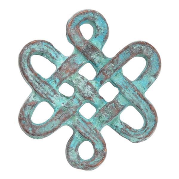 Casting Connector-15x16mm Endless Knot-Green Patina-Quantity 1