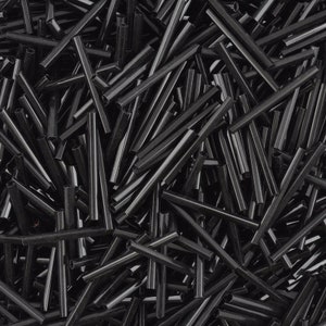 Seed Beads-25mm Bugle-Black Opaque-Czech-Sizes Vary to 8mm-Quantity 10