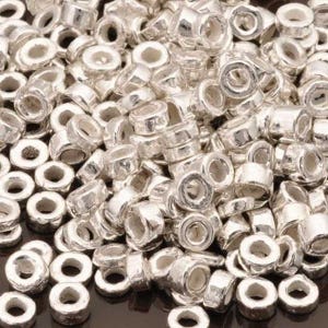 Ceramic Beads-3mm Tube-Silver-Quantity 20