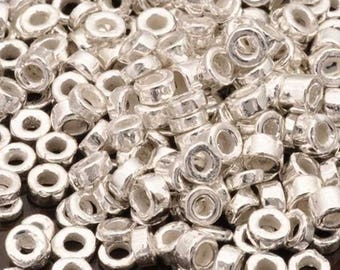 Ceramic Beads-3mm Tube-Silver-Quantity 20