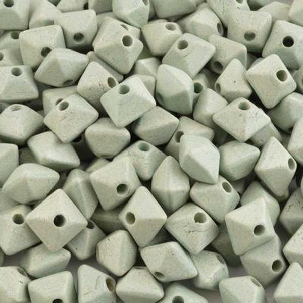 Ceramic Beads-11mm Octahedron-Celadon-Quantity 1