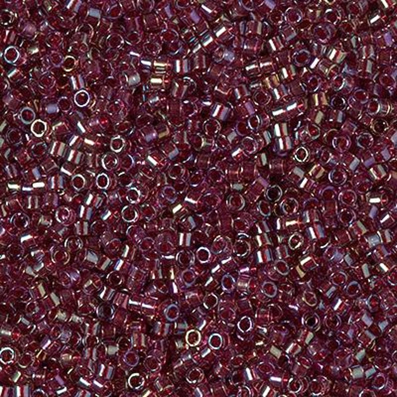 Seed Beads-11/0 Delica-2375 Inside Dyed Red-Miyuki-7 Grams