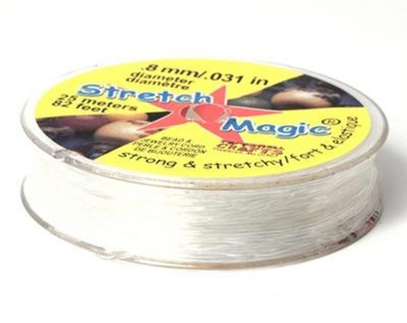 Stretch Magic Bead & Jewelry Cord - Strong & Stretchy, Easy to Knot - Black Color - 0.8mm Diameter - 25-Meter (82 ft) Spool - Elastic String for