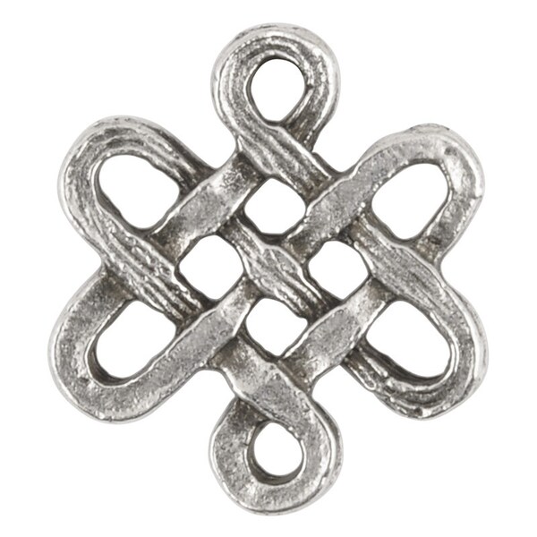 Casting Connector-15x16mm Endless Knot-Antique Silver-Quantity 1