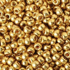 Seed Beads-6/0 Round-4202 Duracoat Galvanized Gold-Miyuki-16 Grams
