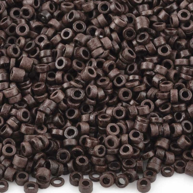 Ceramic Beads-3mm Tube-Burnt Umber-5 Grams