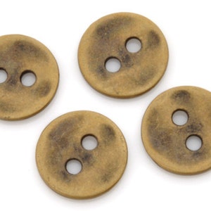 Button-12mm Metal-Antique Brass-Quantity 1 image 1