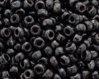 Seed Beads-8/0 Round-4511 Black Picasso-Miyuki-16 Grams