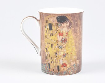 Vintage 10 oz Trent Mug-Gustav Klimt-The Kiss-Fine Bone China-Kitchen Decor